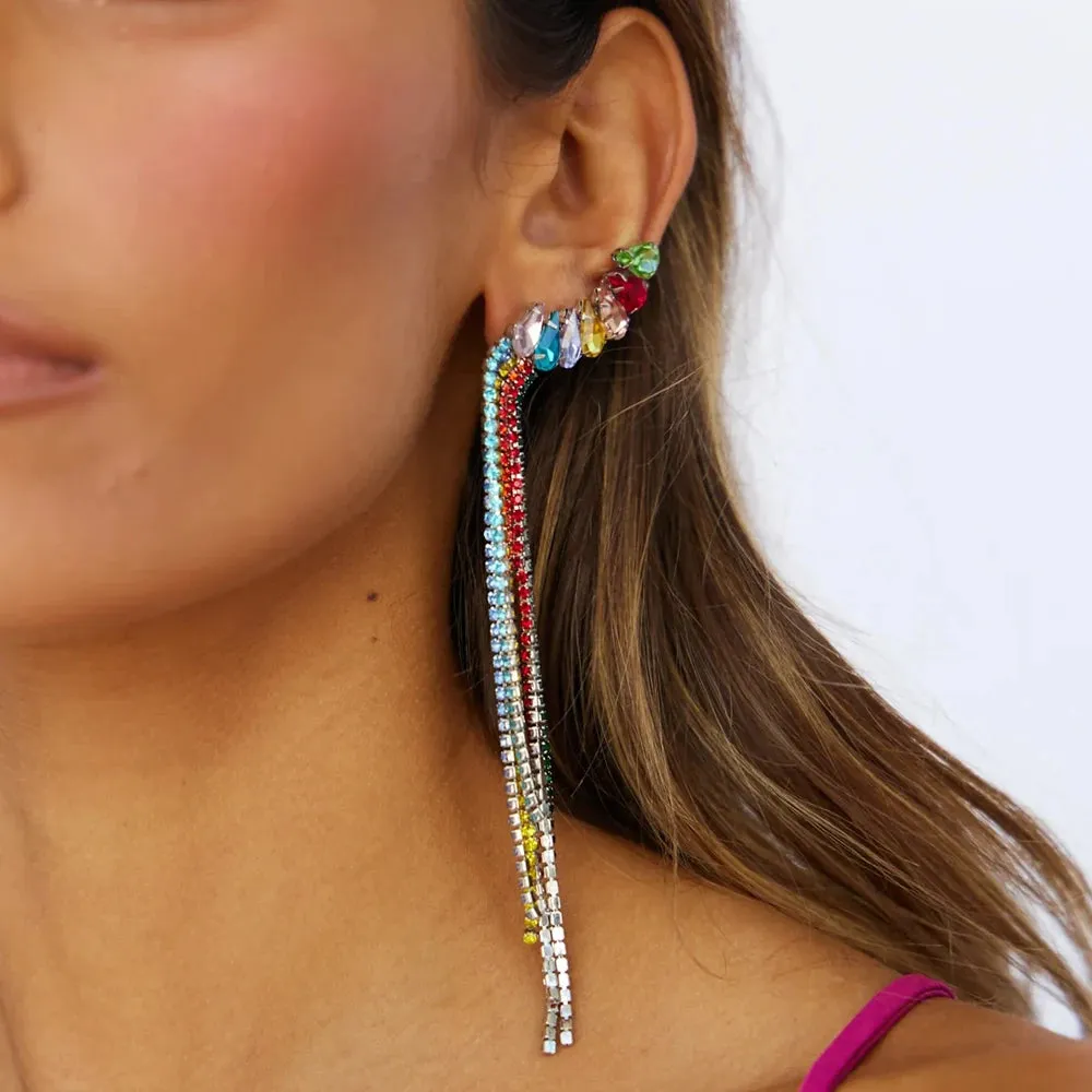 Rainbow Tassel Earrings
