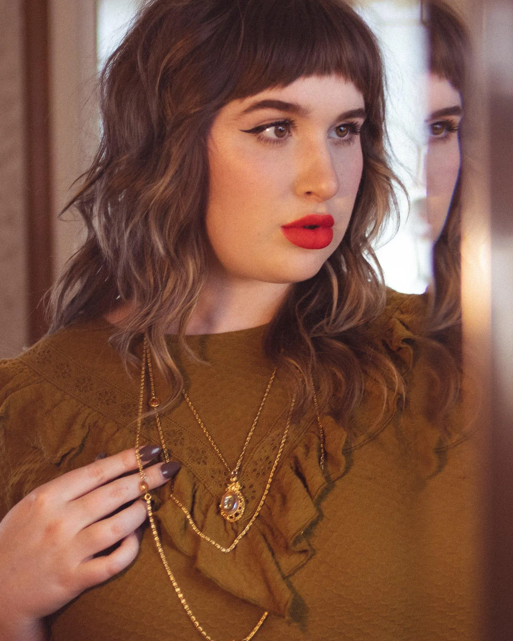 Vintage Goldette Cameo and Bezel Set Crystal Statement Necklace